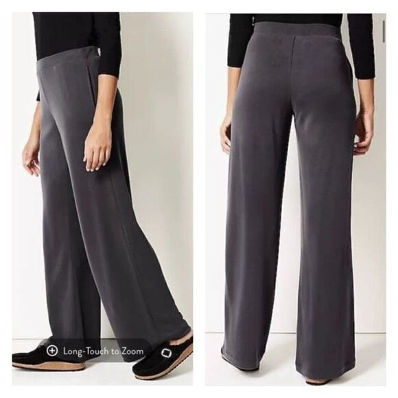 J. Jill Pure Jill Women's Pull-On Sand-Washed Wide Leg Pants Slinky Gray Medium - Picture 1 of 10